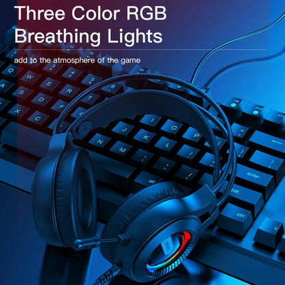 Gaming Kopfhörer 3.5mm Yesido EK02, RGB, 2.2m, Schwarz