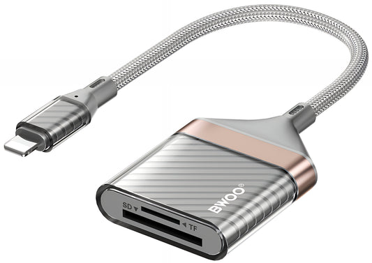Lightning-Kartenleser BWOO BZ63, SD – microSD, Grau