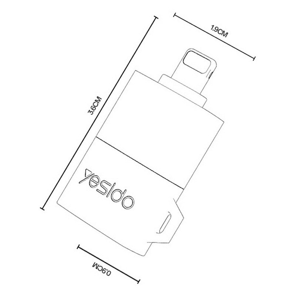 Lightning-Kartenleser Yesido GS38, microSD, Grau