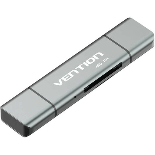 USB / USB-C / microUSB Kartenleser Vention, SD - microSD, Grau CCJH0