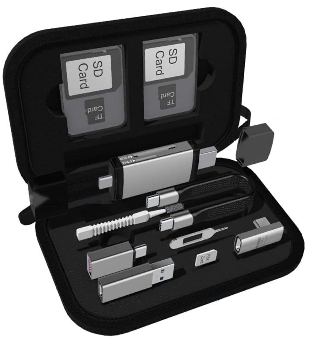USB / USB-C Kartenleser OEM OmniLink Pro-002 Travel, 7in1, Grau