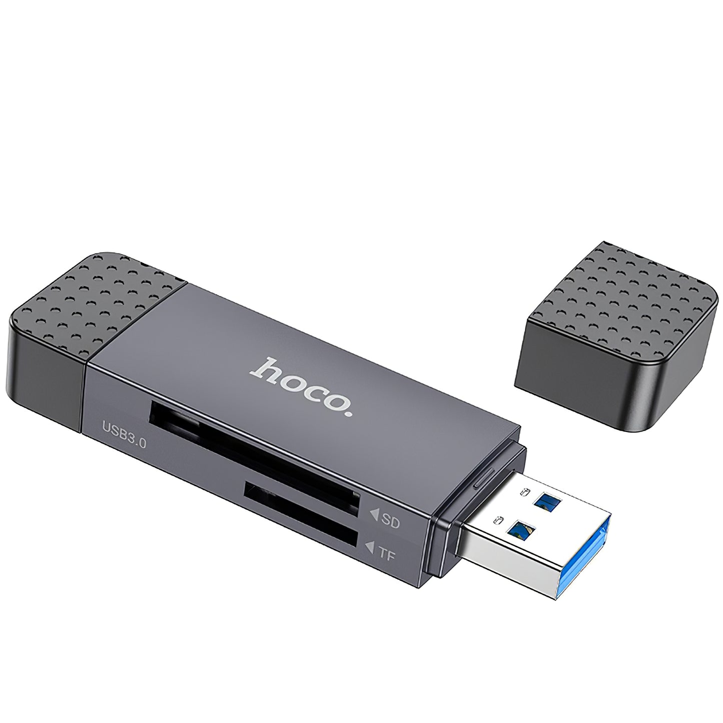 HOCO HB45 USB/USB-C-Kartenleser, SD – microSD, USB 2.0, Grau