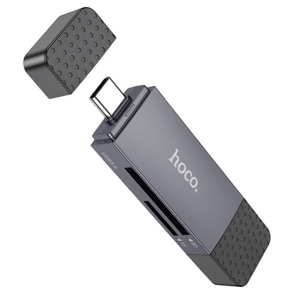 USB 3.0 / USB-C Kartenleser HOCO HB45, SD - microSD, Grau