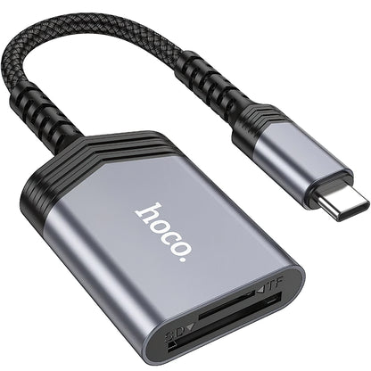 HOCO UA25 USB-C-Kartenleser, SD – microSD, Grau