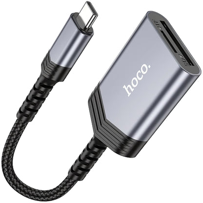 HOCO UA25 USB-C-Kartenleser, SD – microSD, Grau