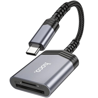 HOCO UA25 USB-C-Kartenleser, SD – microSD, Grau