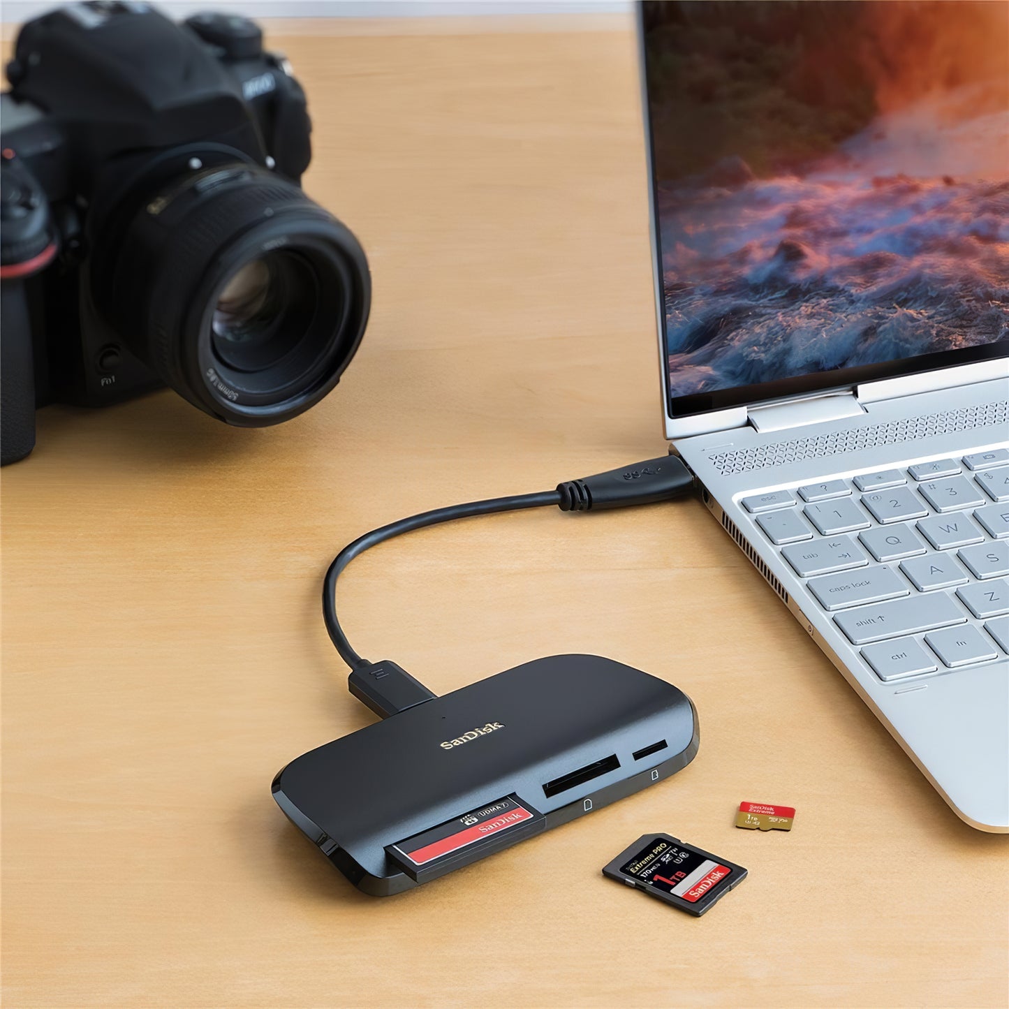 SanDisk Image Mate Pro USB-C-Kartenleser, CF – SD – microSD, Schwarz SDDR-A631-GNGNN