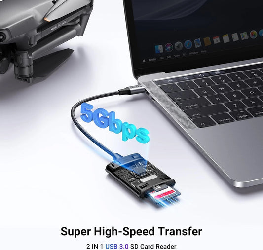 USB-C Kartenleser UGREEN CM401, SD - microSD, Grau