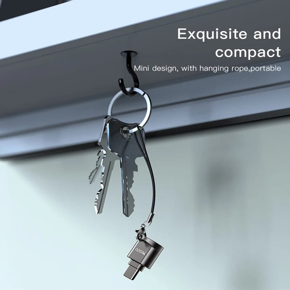 Kartenleser USB-C Yesido GS19, USB-A (OTG) - microSD, Grau