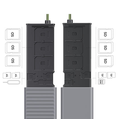 USB / USB-C Kartenleser mit UGREEN CM856 (55899) Organizer, 2 x SD - microSD, Grau