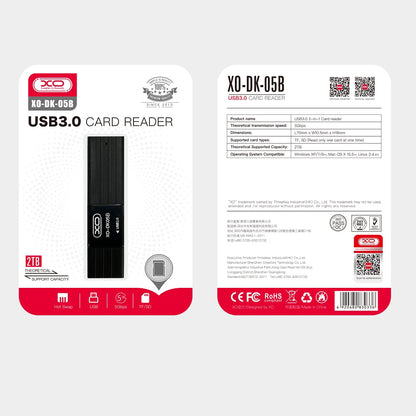 USB 3.0 Kartenleser XO Design DK05B, SD - microSD, Schwarz