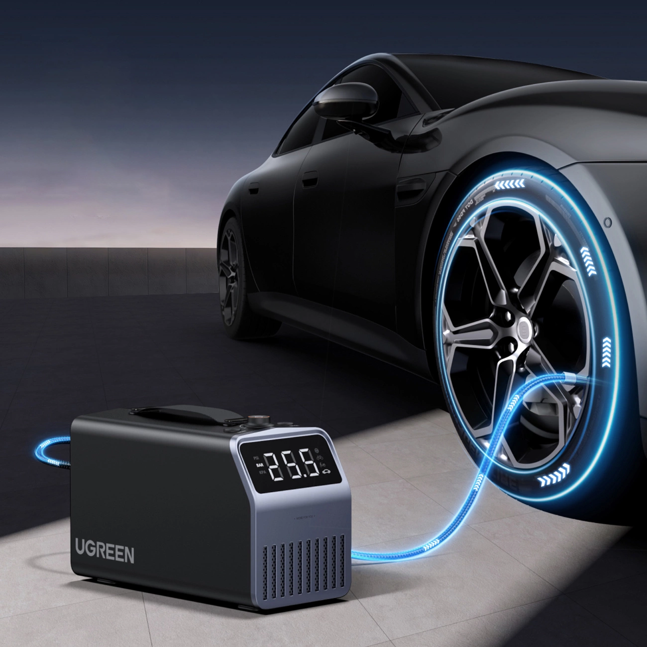 UGREEN Digitalanzeige Auto-Kompressor