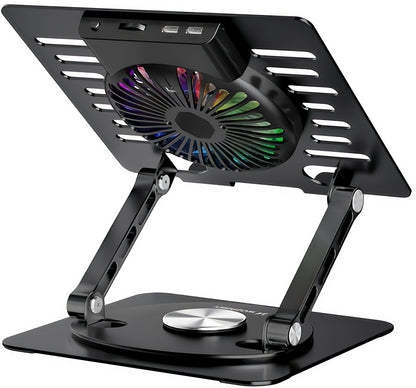 WZK CoolBase Laptop-Kühler für 10–16 Zoll, RGB, Schwarz