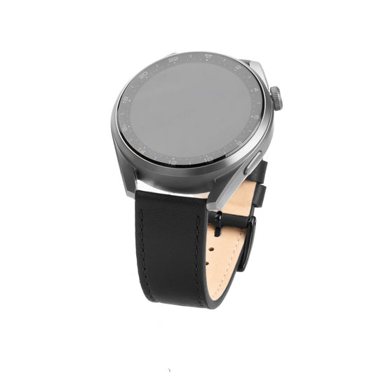 Fixed Leather Armband für Huawei Watch / Xiaomi Watch Series, 22mm, Schwarz