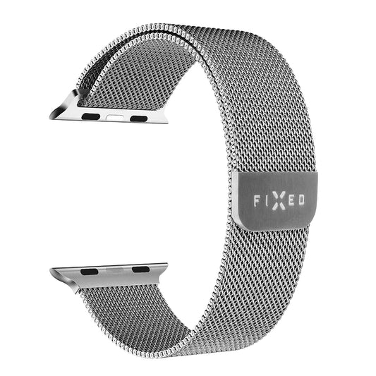 Fixed Mesh Armband für Apple Watch 42mm / 41mm / 40mm / 38mm Serie, Silberfarben