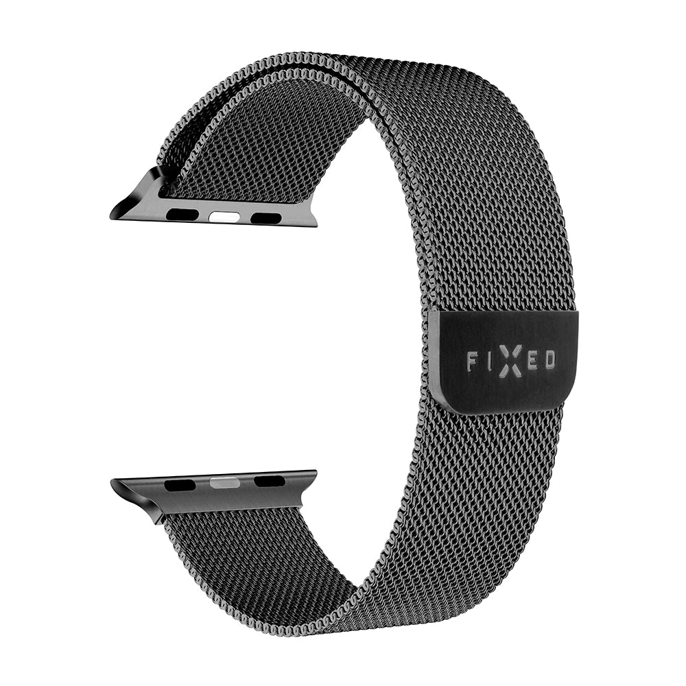 Fixed Mesh Armband für Apple Watch 42mm / 41mm / 40mm / 38mm Serie, Schwarz