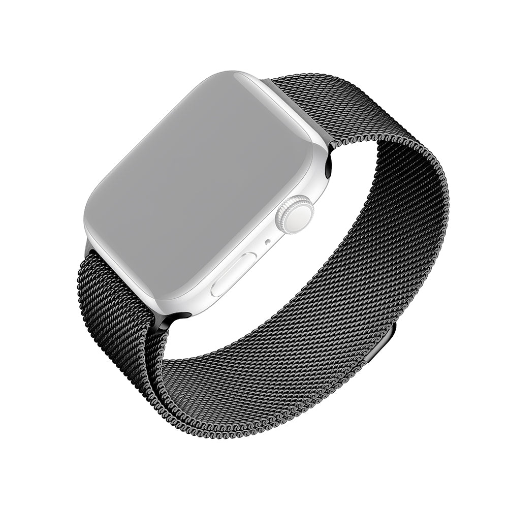 Fixed Mesh Armband für Apple Watch 42mm / 41mm / 40mm / 38mm Serie, Schwarz