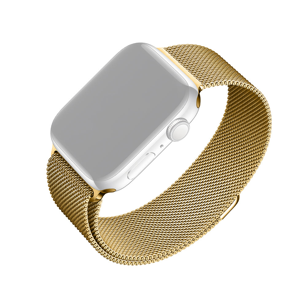 Fixed Mesh Armband für Apple Watch 49mm / 46mm / 45mm / 44mm / 42mm Serie, Goldfarben