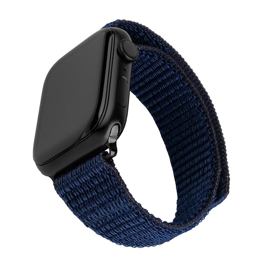 Fixed Nylon Sporty Armband für Apple Watch 42mm / 41mm / 40mm / 38mm Serie, Dunkelblau