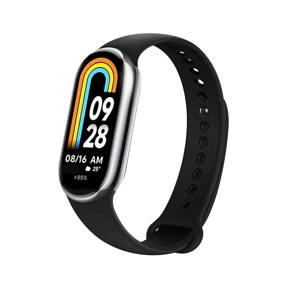 Fixed Silicone Armband für Xiaomi Smart Band 9 / 8, Schwarz