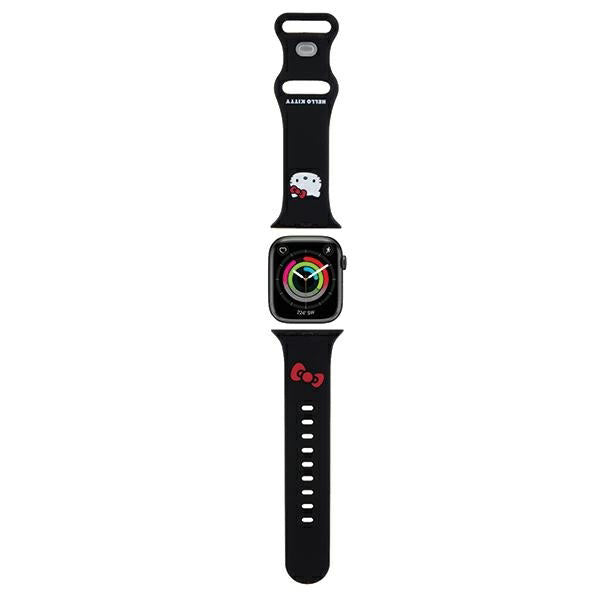 Hello Kitty Silikonarmband Kitty Head für Apple Watch 42mm / 41mm / 40mm / 38mm Serie, Schwarz