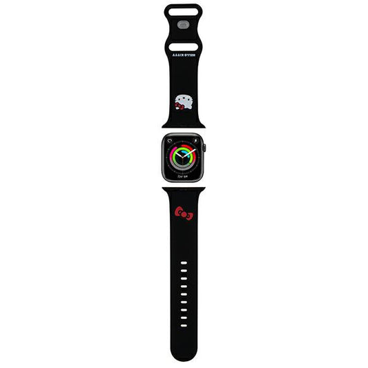 Hello Kitty Silikonarmband Kitty Head für Apple Watch 49mm / 46mm / 45mm / 44mm / 42mm Serie, Schwarz
