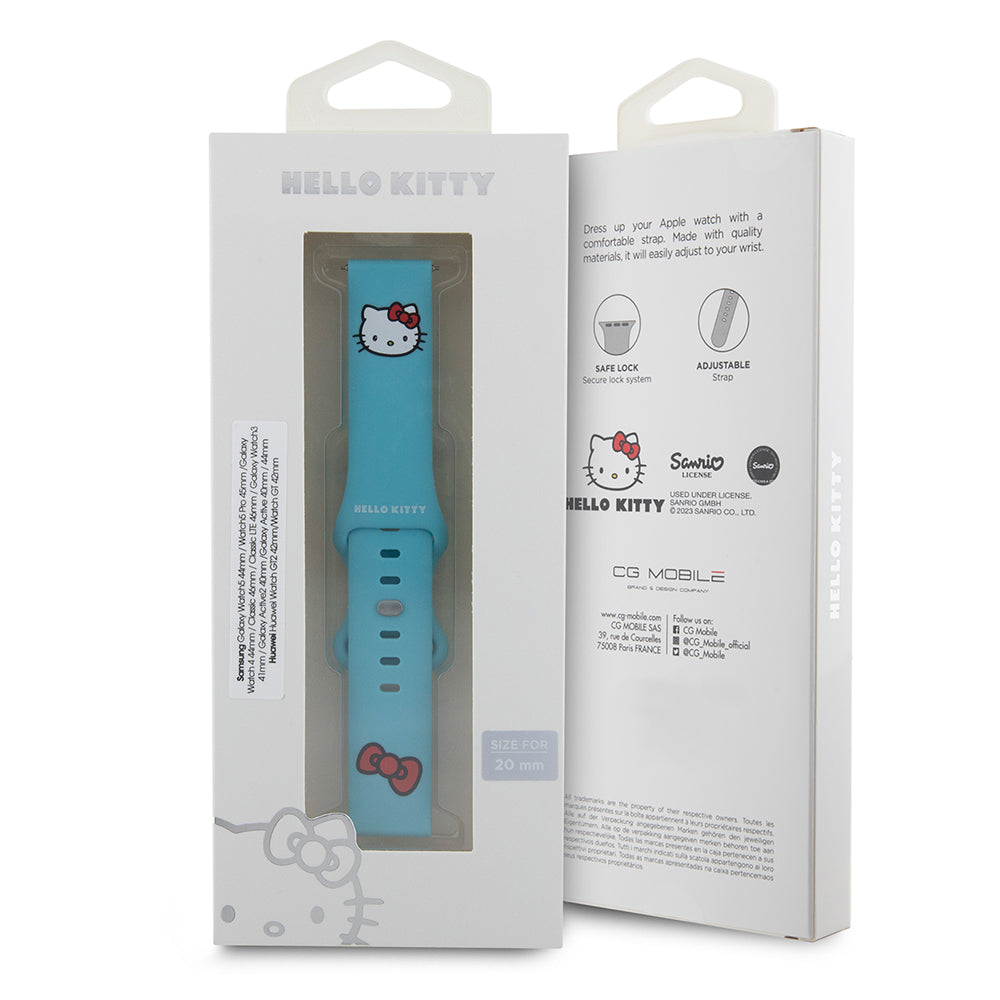 Hello Kitty Silikonarmband Kitty Head für Samsung Galaxy Watch / Huawei Watch Series, Blau