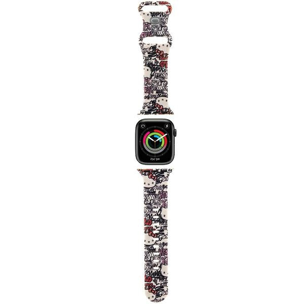 Hello Kitty Silikonarmband Graffiti Tags für Apple Watch 42mm / 41mm / 40mm / 38mm Serie, Beige