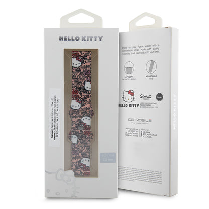 Hello Kitty Silikonarmband Graffiti Tags für Samsung Galaxy Watch / Huawei Watch 46mm / 45mm / 41mm Serie, Rosa