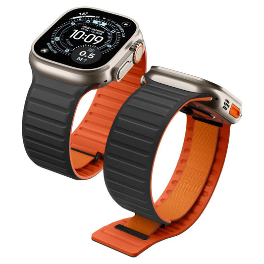 Spigen Athlex Air M Armband für Apple Watch 49mm / 46mm / 45mm / 44mm Serie, Schwarz Orange AMP11534