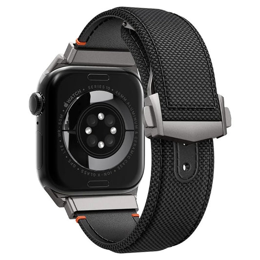 Spigen Classic Fit Armband für Apple Watch 49mm / 46mm / 45mm / 44mm / 42mm Serie, Schwarz AMP09304