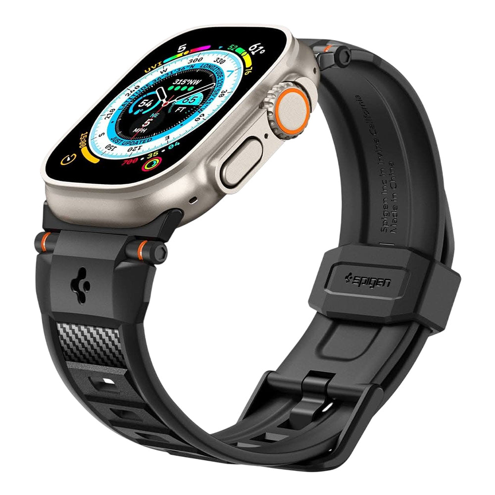 Spigen Rugged Armband für Apple Watch 49 mm / 46 mm / 45 mm / 44 mm Series, Mattschwarz AMP02854