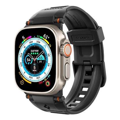 Spigen Rugged Armband für Apple Watch 49 mm / 46 mm / 45 mm / 44 mm Series, Mattschwarz AMP02854