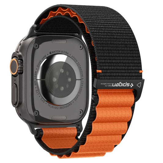 Spigen WBF1 Armband für Apple Watch 49mm / 46mm / 45mm / 44mm Serie, Schwarz Orange