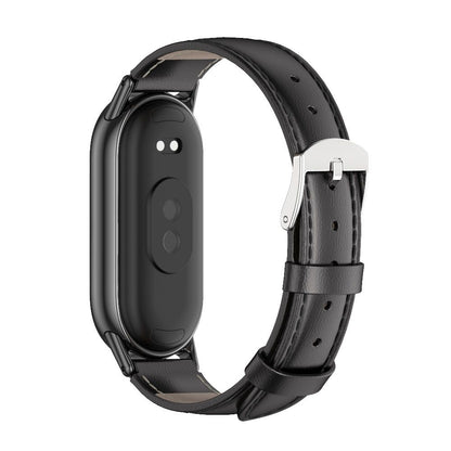 Tech-Protect Leatherfit-Armband für Xiaomi Smart Band 8 / 9, Schwarz