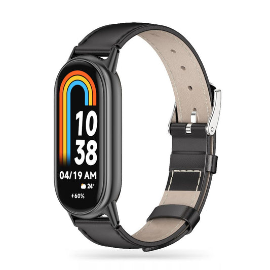 Tech-Protect Leatherfit Armband für Xiaomi Smart Band 8/9, Schwarz 