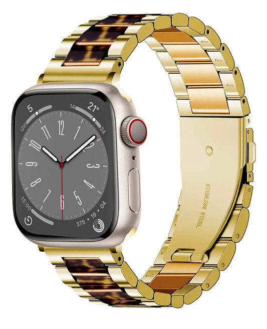 Tech-Protect Modern Leopard Armband für Apple Watch 42mm / 41mm / 40mm Serie, Gold