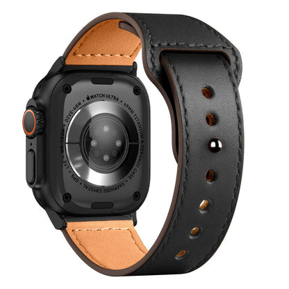 Tech-Protect NaturalFit-Armband für Apple Watch 49 mm / 45 mm / 44 mm / 42 mm-Serie, Schwarz