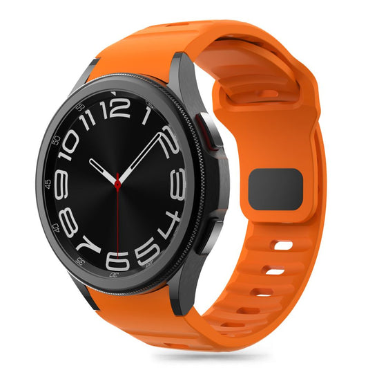 Tech-Protect Silikon Line Armband für Samsung Galaxy Watch7 / Watch FE / Watch6 / Watch5 / Watch4 Serie, Orange 