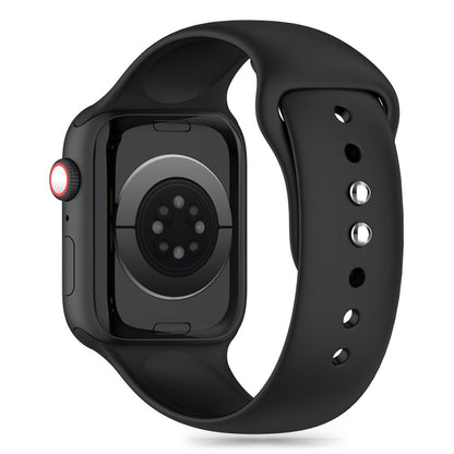 Tech-Protect Silikonarmband für Apple Watch 49 mm / 45 mm / 44 mm / 42 mm Serie, Schwarz