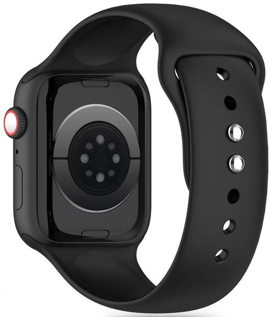 Tech-Protect Silikonarmband für Apple Watch 42mm / 41mm / 40mm Serie, Schwarz