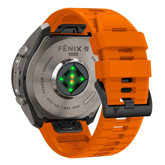 Techsuit Silikonarmband für Garmin Fenix 5 / 6 / 6 Pro / 7 / 8 / 8 Pro / E / 9 / 9 Pro, Orange