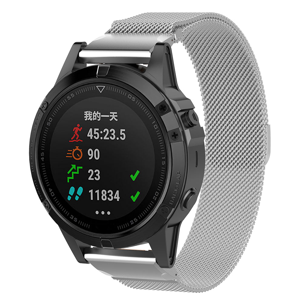 Techsuit W009 Armband für Garmin Instinct / Approach / Fenix Watch Series, 20mm, Silber