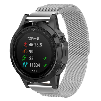 Techsuit W009 Armband für Garmin Instinct / Approach / Fenix Watch Series, 20mm, Silber