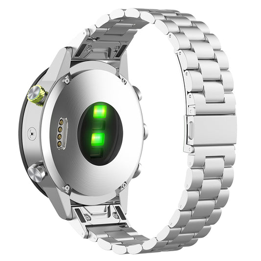 Techsuit W010 Armband für Garmin Watch Fenix / Forerunner Serie, 22mm, Silber