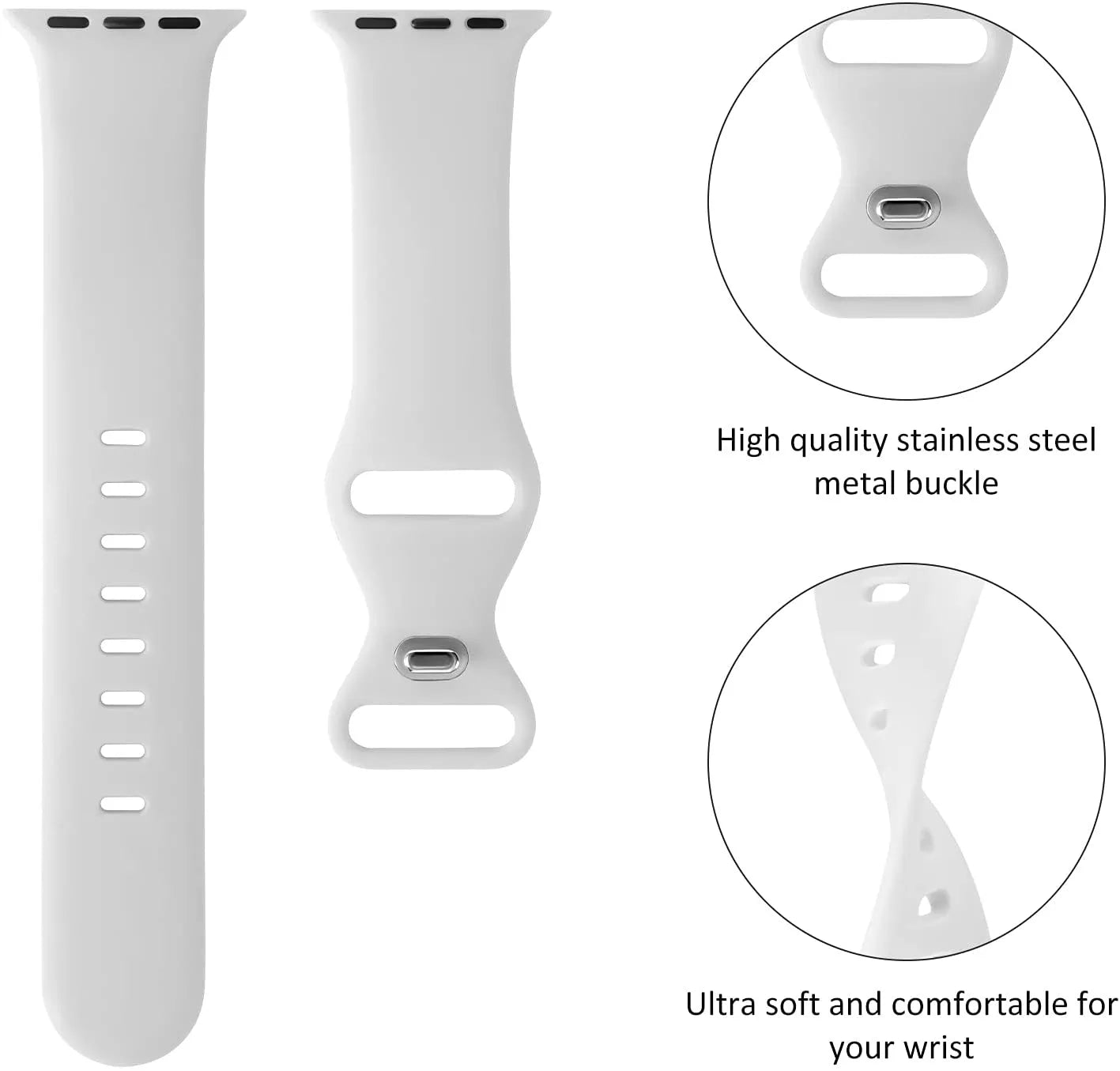Techsuit W031 Armband für Apple Watch 42mm / 41mm / 40mm / 38mm Serie, Grau