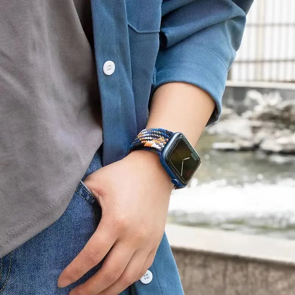 Techsuit W032 Armband für Apple Watch 49mm / 46mm / 45mm / 44mm / 42mm Serie, Schwarz