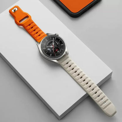 Techsuit W050 Armband für Samsung Galaxy Watch / Huawei Watch Series, Beige Orange