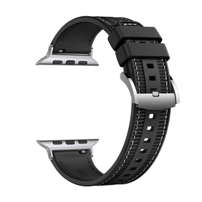 Techsuit W051 Armband für Apple Watch 42mm / 41mm / 40mm / 38mm Serie, Schwarz