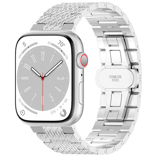 Techsuit W052 Armband für Apple Watch 49mm / 46mm / 45mm / 44mm / 42mm Serie, Silberfarben